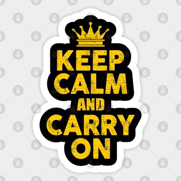 Keep Calm And Carry On 1 Sticker by beardline
